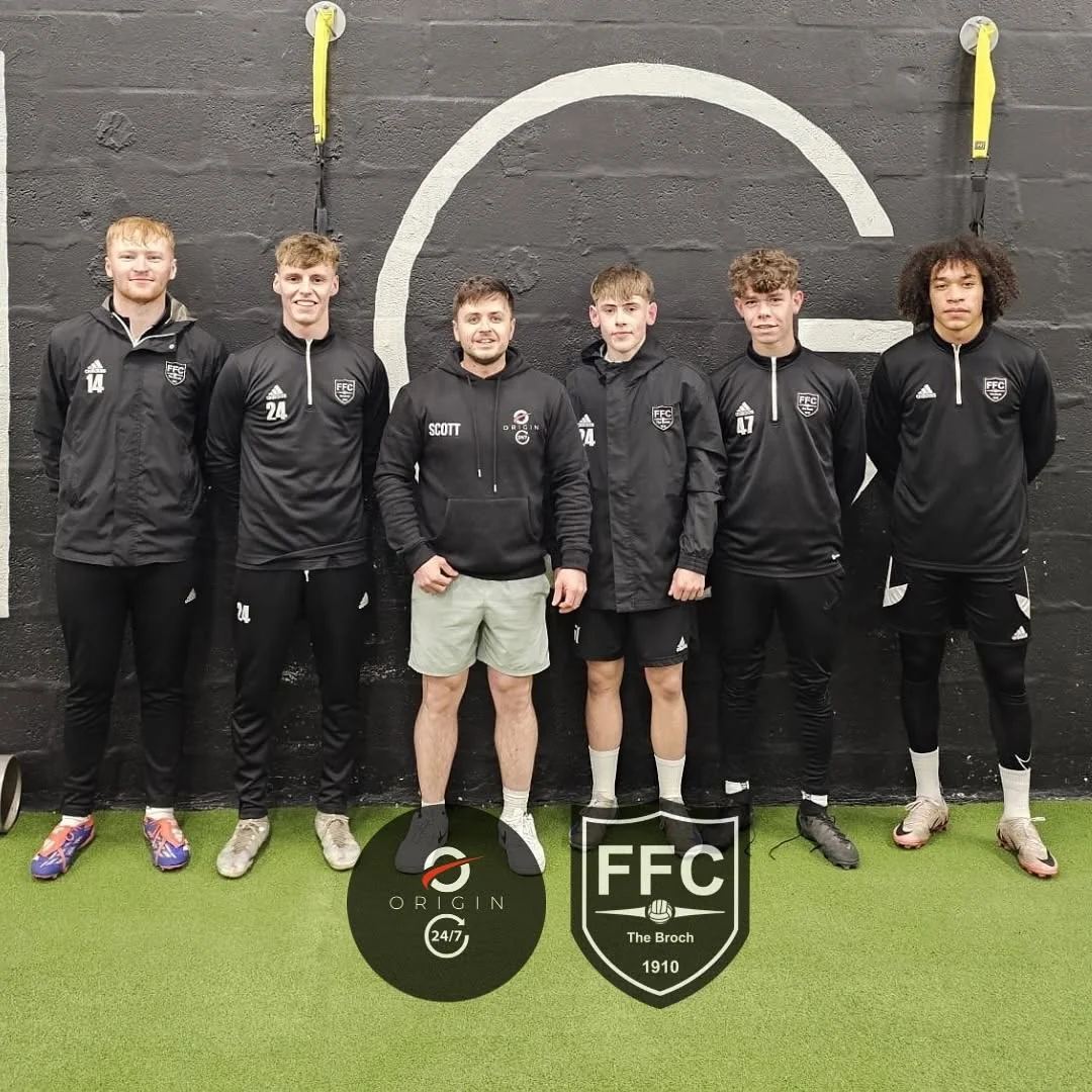 Origin and Fraserburgh FC representatives at the gym